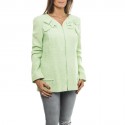 Veste CHANEL T 44 tweed vert d'eau 