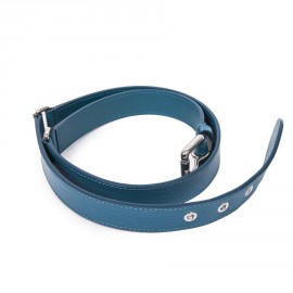 Ceinture "Trio" cuir épi bleu cyan T85