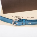 Ceinture Trio cuir épi bleu cyan t 85