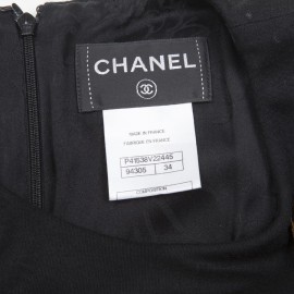 Chanel black jersey dress T.34