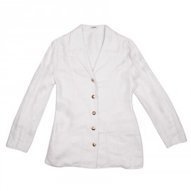 CHANEL Vintage jacket in ecru linen size 38FR