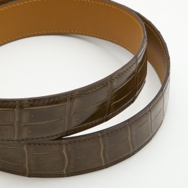 Ceinture H HERMES T 90 crocodile porosus marron