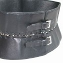 xxx Ceinture JEAN PAUL GAULTIER Vintage T75 en cuir noir et métal argenté