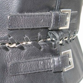 xxx Ceinture JEAN PAUL GAULTIER Vintage T75 en cuir noir et métal argenté