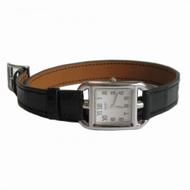 Montre Cap Code HERMES PM bracelet en alligator Mississipi nori