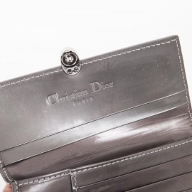 porte-monnaie DIOR cuir verni brun