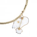 LOULOU DE LA FALAISE choker necklace in gilded metal and dove pendant in molten glass