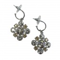 CHANEL Stud earrings in silver plated metal and two tones rhinestones