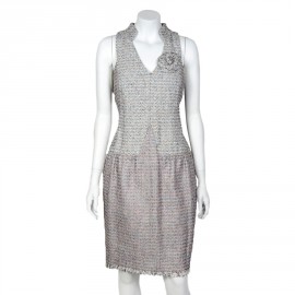 Robe CHANEL T 42 tweed