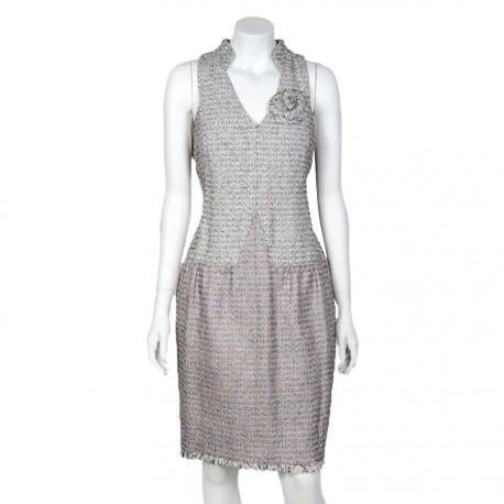 CHANEL Dress in Pastel colors tweed Size 42FR