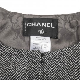 Veste CHANEL T38 en laine grise 