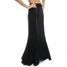 ROCHAS T38 vintage long skirt in black jersey