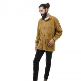 FRANCK NAMANI  gold suede shirt jacket