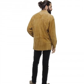 FRANCK NAMANI  gold suede shirt jacket