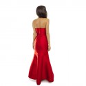 KAREN MILLEN T 34 red satin long evening gown