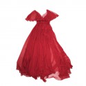 ELIE SAAB evening dress in red chiffon size 38FR