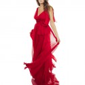 Robe du soir ELIE SAAB rouge en voile de soie