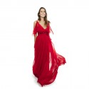 ELIE SAAB evening dress in red chiffon size 38FR