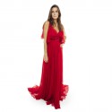 ELIE SAAB evening dress in red chiffon size 38FR