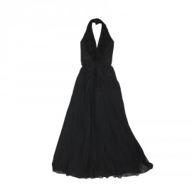 CHRISTIAN DIOR by John Galliano long dress in black silk size 36fr