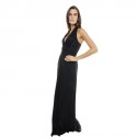 CHRISTIAN DIOR by John Galliano long dress in black silk size 36fr