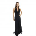 CHRISTIAN DIOR by John Galliano long dress in black silk size 36fr