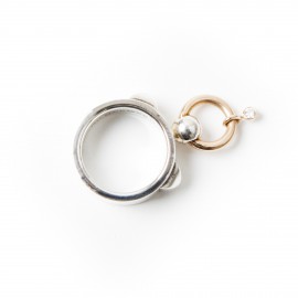 Bague CDC  HERMES T 54 en argent or et diamant