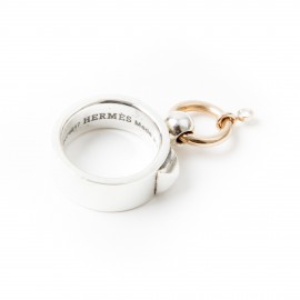 Bague CDC  HERMES T 54 en argent or et diamant