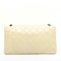 CHANEL maxi jumbo double flap bag in aged ivory leather