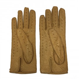 Gants CHRISTIAN DIOR en pécari beige foncé