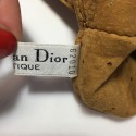 CHRISTIAN DIOR gloves in dark beige peccary leather size 8EU