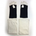 Gants longs cachemire et cuir blanc CHANEL T7,5