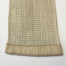 Gants NON SIGNES cuir et crochet crème T7,5