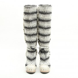 Bottes T   CHANEL tweed et vison