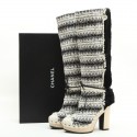 Bottes T   CHANEL tweed et vison