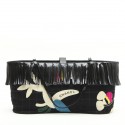 CHANEL bag with fringes in multicolored fabric