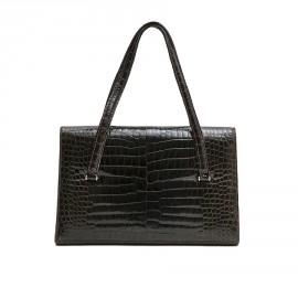 Sac GUCCI Vintage en crocodile porosus marron