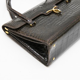 Sac GUCCI Vintage en crocodile porosus marron