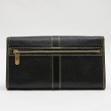 LOUIS VUITTON clutch in black grained leather with saddle stitching