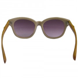 Lunettes de soleil LINDA FARROW LUXE en plastique beige rosé et bois