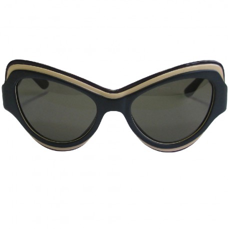 Lunettes de soleil YVES SAINT LAURENT en plastique noir mat, beige et violet