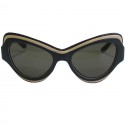 Lunettes de soleil YVES SAINT LAURENT en plastique noir mat, beige et violet