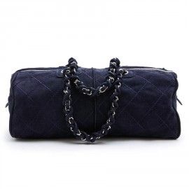 Sac CHANEL veau velours bleu marine