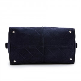 Sac cabas CHANEL veau velours bleu marine 