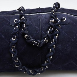 Sac CHANEL veau velours bleu marine