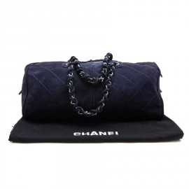 Sac CHANEL veau velours bleu marine