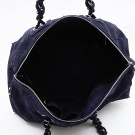 Sac CHANEL veau velours bleu marine