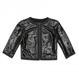 CHANEL short jacket size 34FR in black sequins