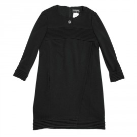 CHANEL T 38 in black wool jersey