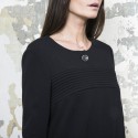 CHANEL T 38 in black wool jersey